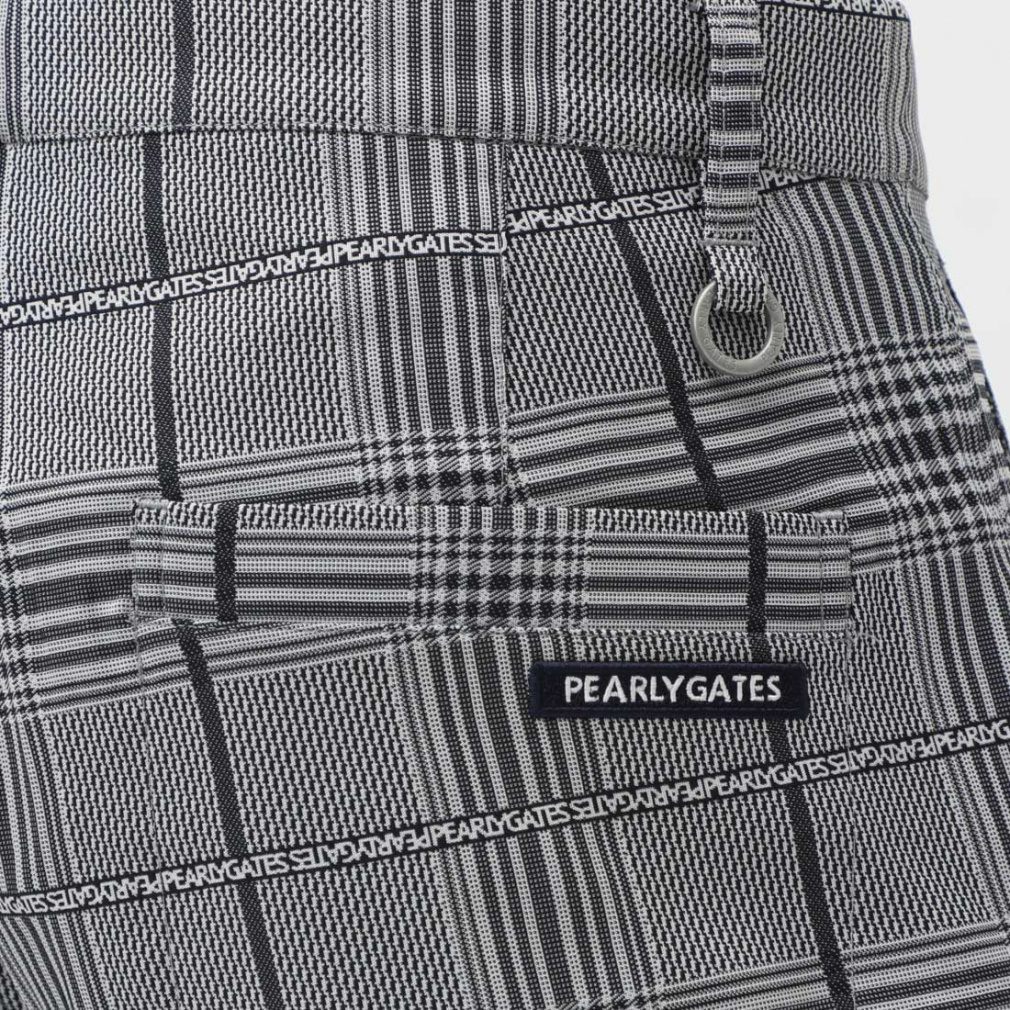 パーリーゲイツ ゴルフウェア スラックス 春 夏 先染Peチェック×ロゴJQ