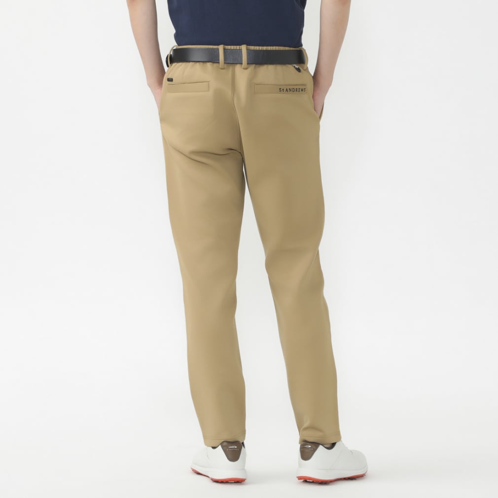 St. ANDREWS メンズベージュ スリムフィットパンツ セントアンドリュース ゴルフウェア スラックス 秋 冬 ダンボール