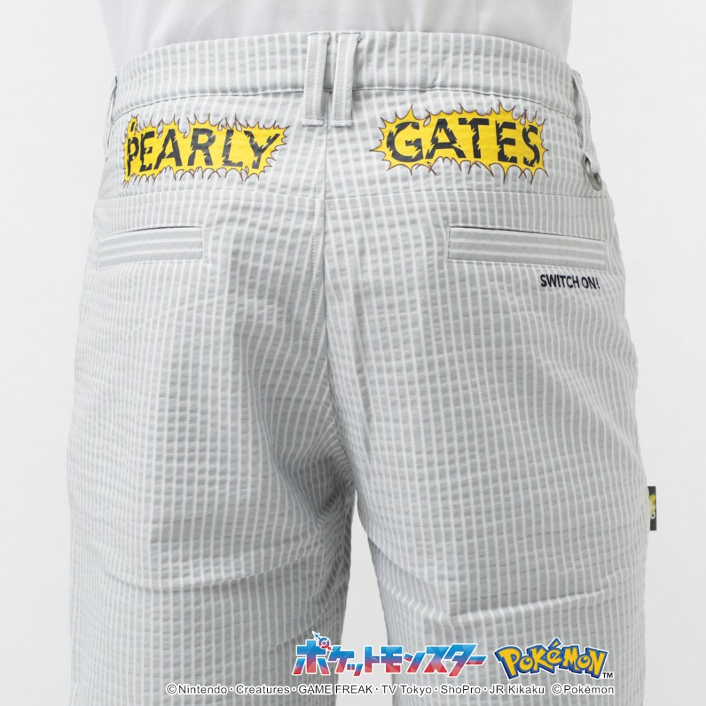 PEARLY GATES 【ポケモン】C/Peサッカーストライプショートパンツ ポケモン】ピカチュウ C/Peサッカーストライプショートパンツ