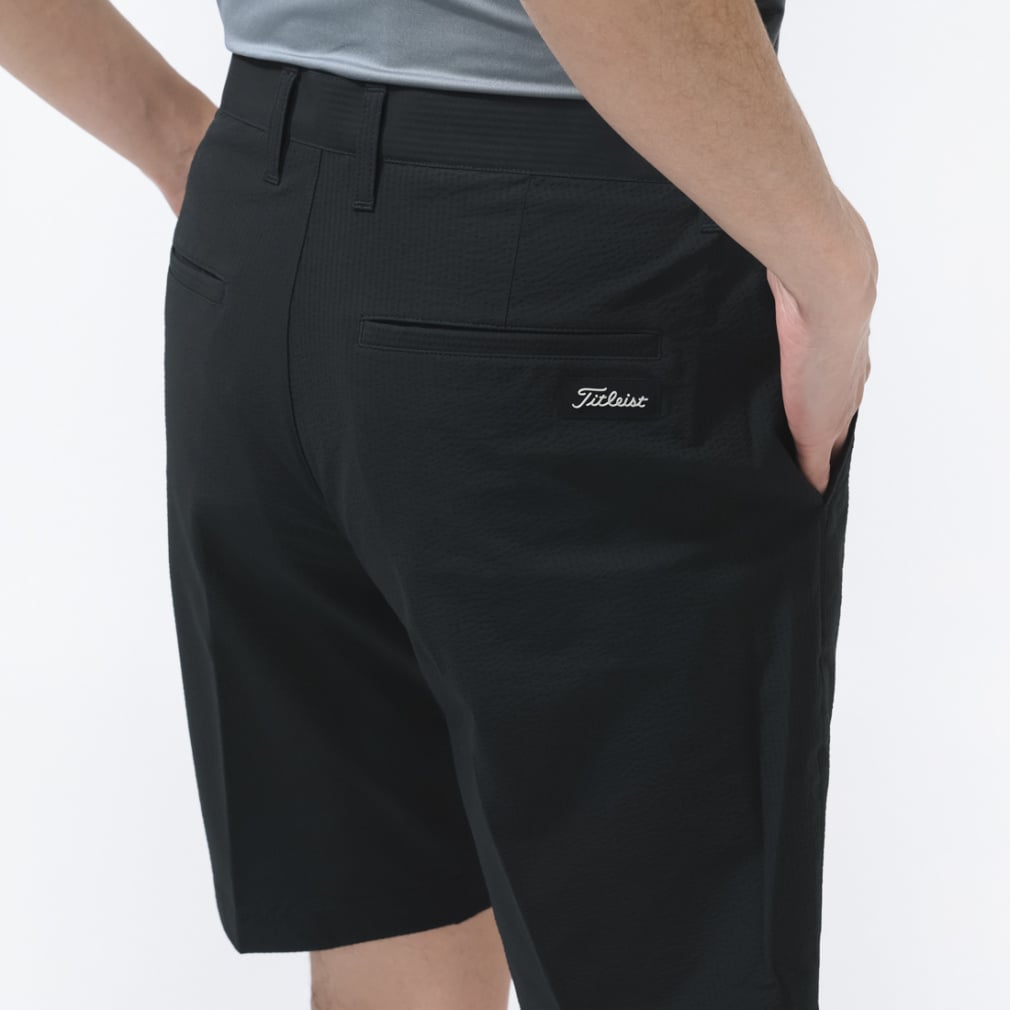 新品未使用　Titleist ゴルフウェア 半ズボン　ショートパンツ　パーカー タイトリスト ゴルフウェア ショートパンツ 春 夏 シアサッカーハッ