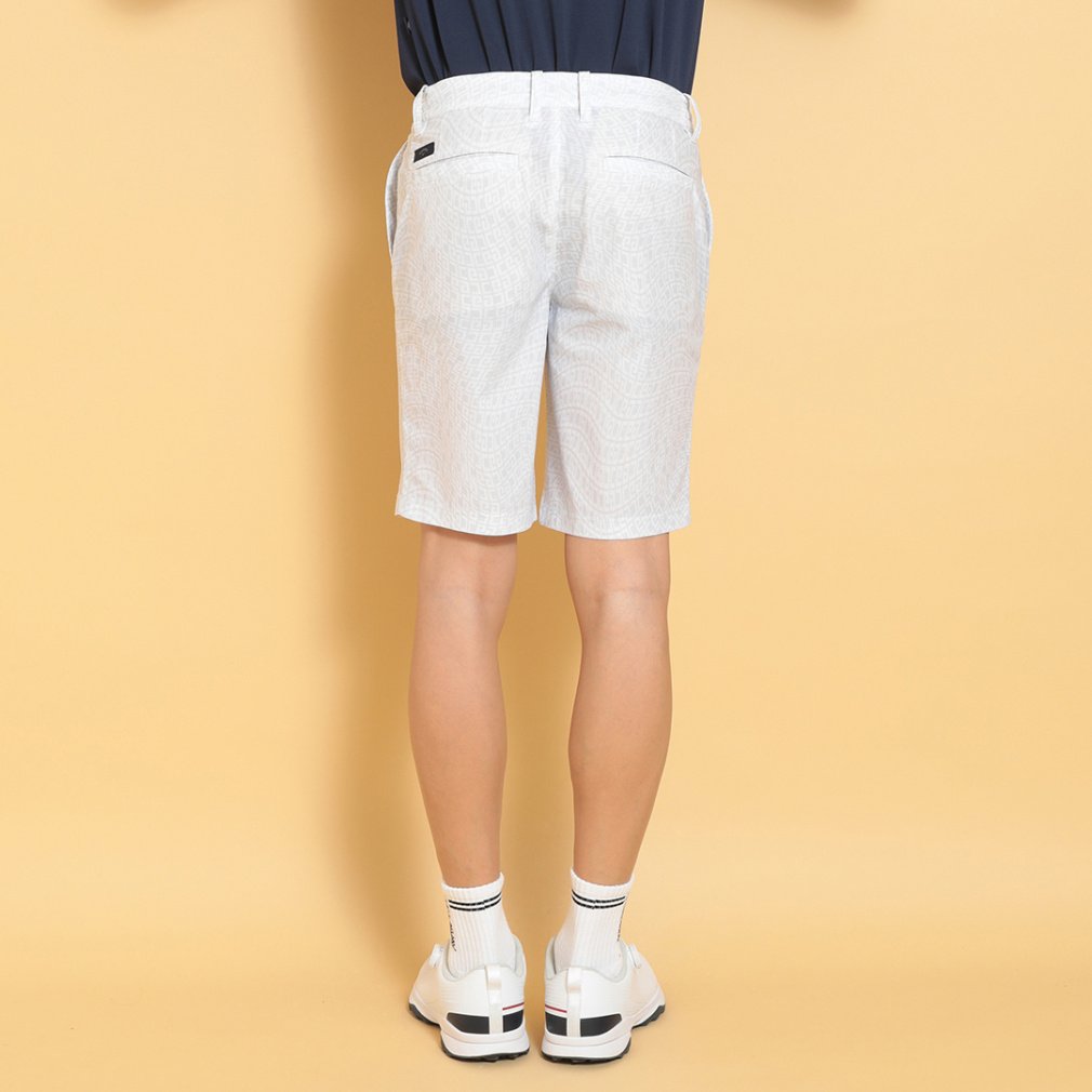 rough&swell ストレッチショートパンツ ロゴプリント 裏地メッシュ L カジュアルゴルフドットコムby PALM SPRINGSにrough&swell［ラフ