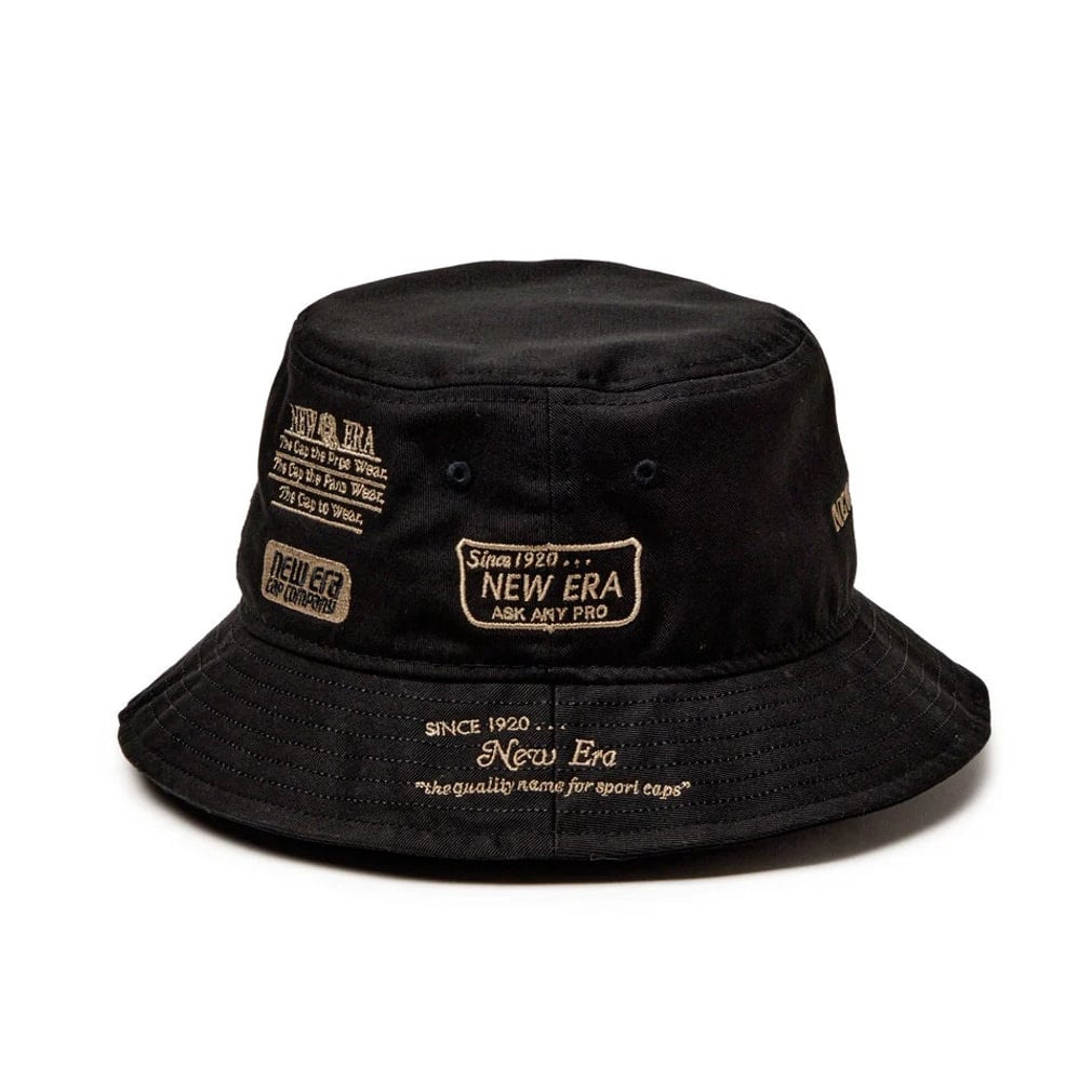 ニューエラ ゴルフウェア ハット 秋 冬 GF BUCKET01 ARCHIVE LOGO BLK