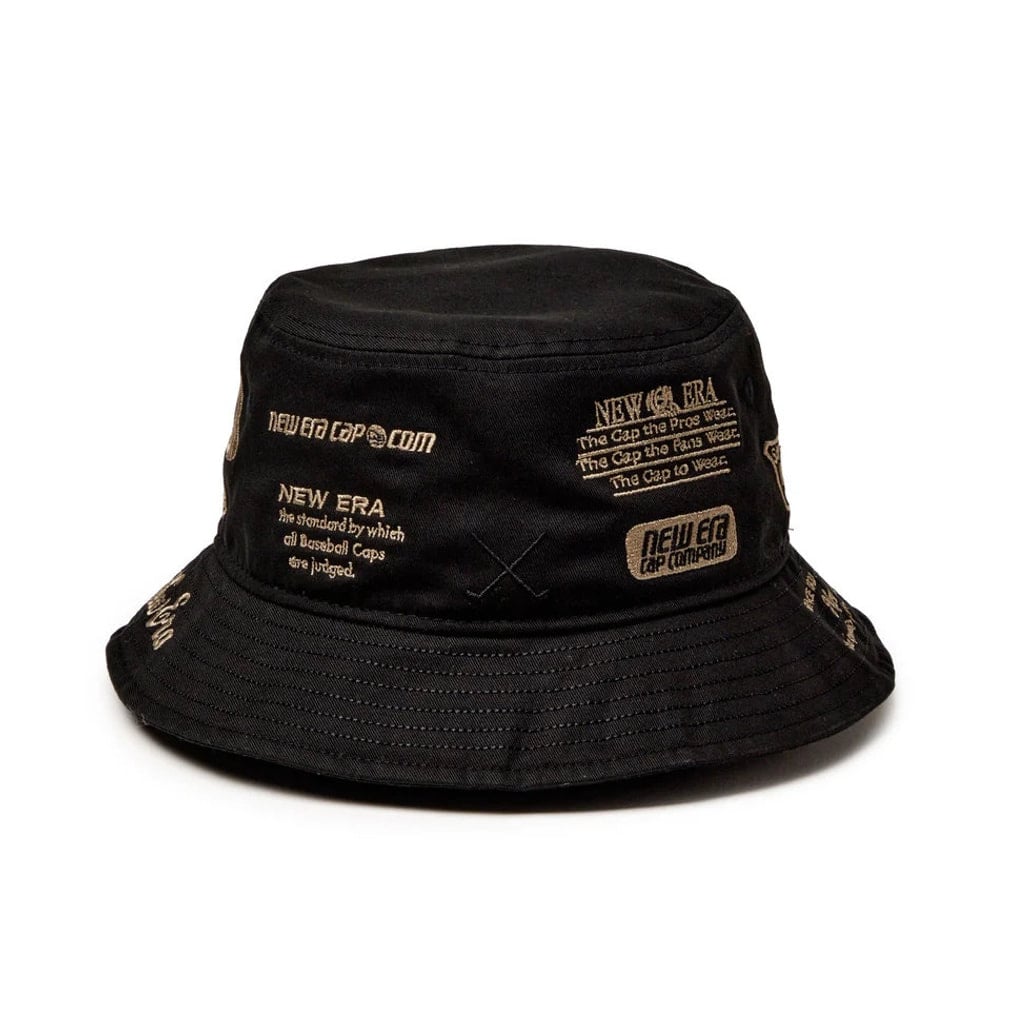 ニューエラ ゴルフウェア ハット 秋 冬 GF BUCKET01 ARCHIVE LOGO BLK