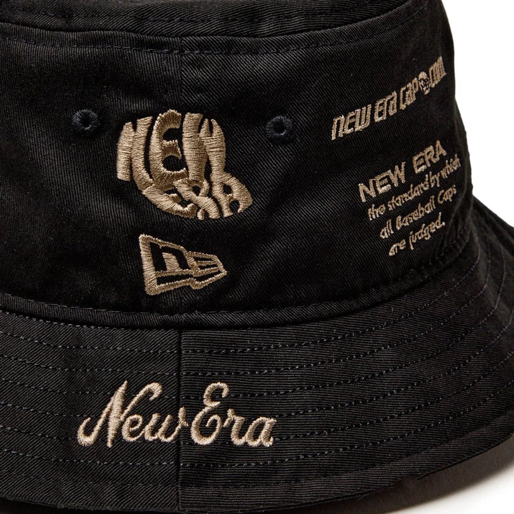 ニューエラ ゴルフウェア ハット 秋 冬 GF BUCKET01 ARCHIVE LOGO BLK