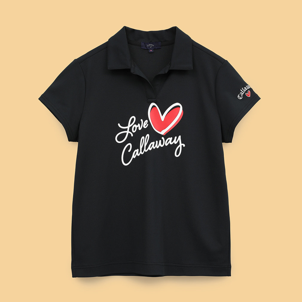 Callaway Love ポロシャツ ブラック キャロウェイ レディース ゴルフウェア 半袖シャツ 春 夏 LOVE
