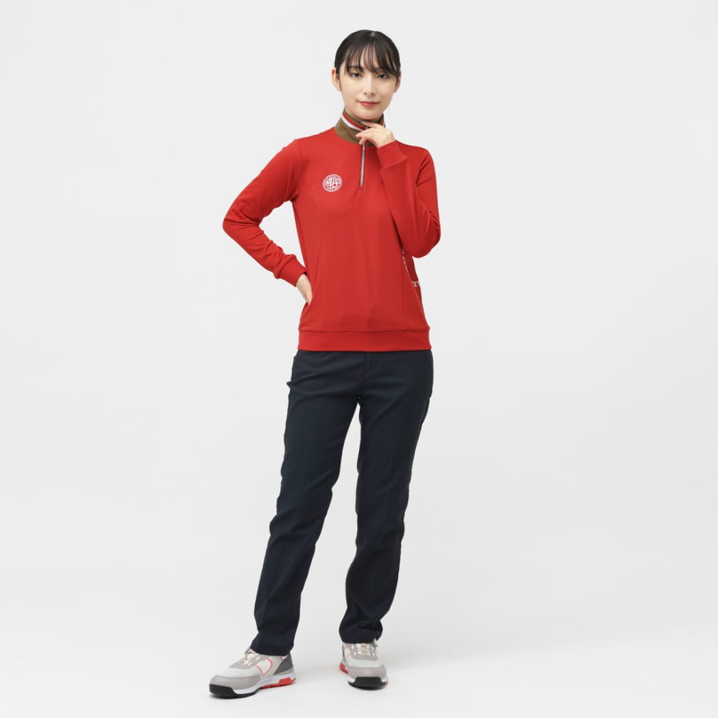 コルウィン レディース ゴルフウェア 長袖シャツ 秋 冬 裏起毛ジップ