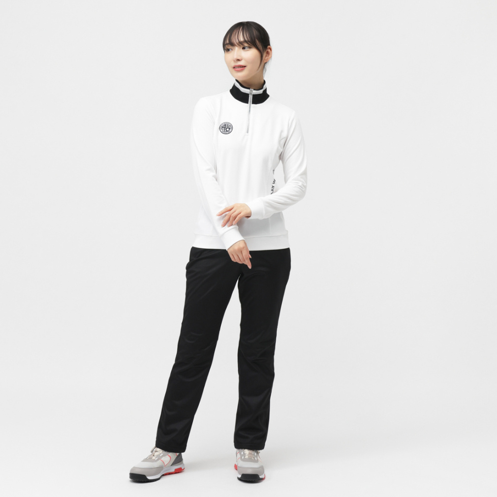 コルウィン レディース ゴルフウェア 長袖シャツ 秋 冬 裏起毛ジップ