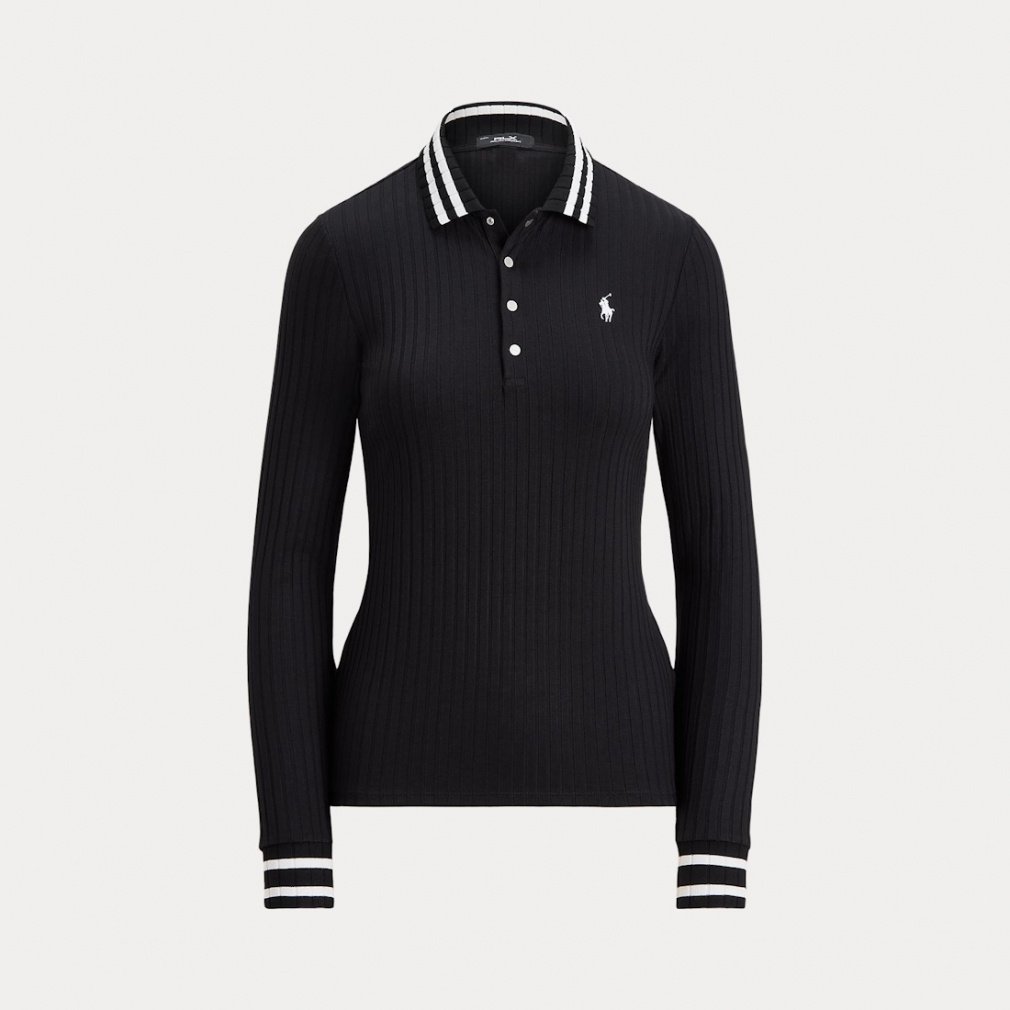 ☘️POLO by RALPH LAUREN USA製　長袖ポロシャツ　黒M＊QH ☘️POLO by RALPH LAUREN USA製 長袖ポロシャツ 黒M＊QH RALPH LAUREN