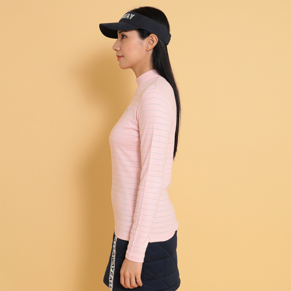 キャロウェイ レディース ゴルフウェア 長袖シャツ 秋 冬 ラメボーダー