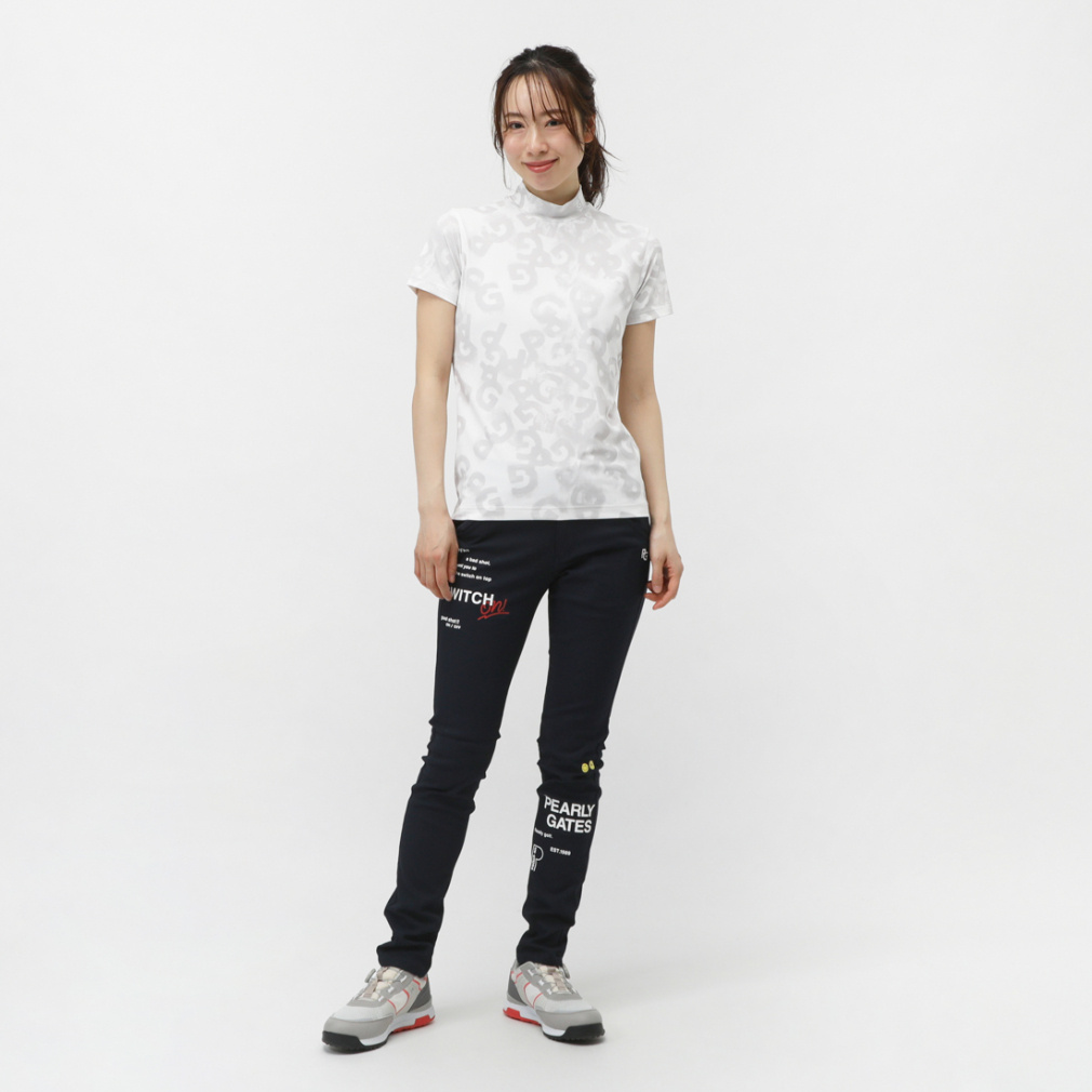 PGG 半袖ハイネック　５ PING APPAREL】全方向ストレッチフェニックスシティ柄ジャガード