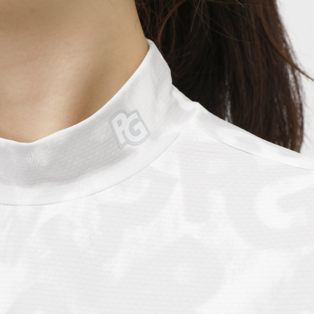 PGG 半袖ハイネック　５ PING APPAREL】全方向ストレッチフェニックスシティ柄ジャガード