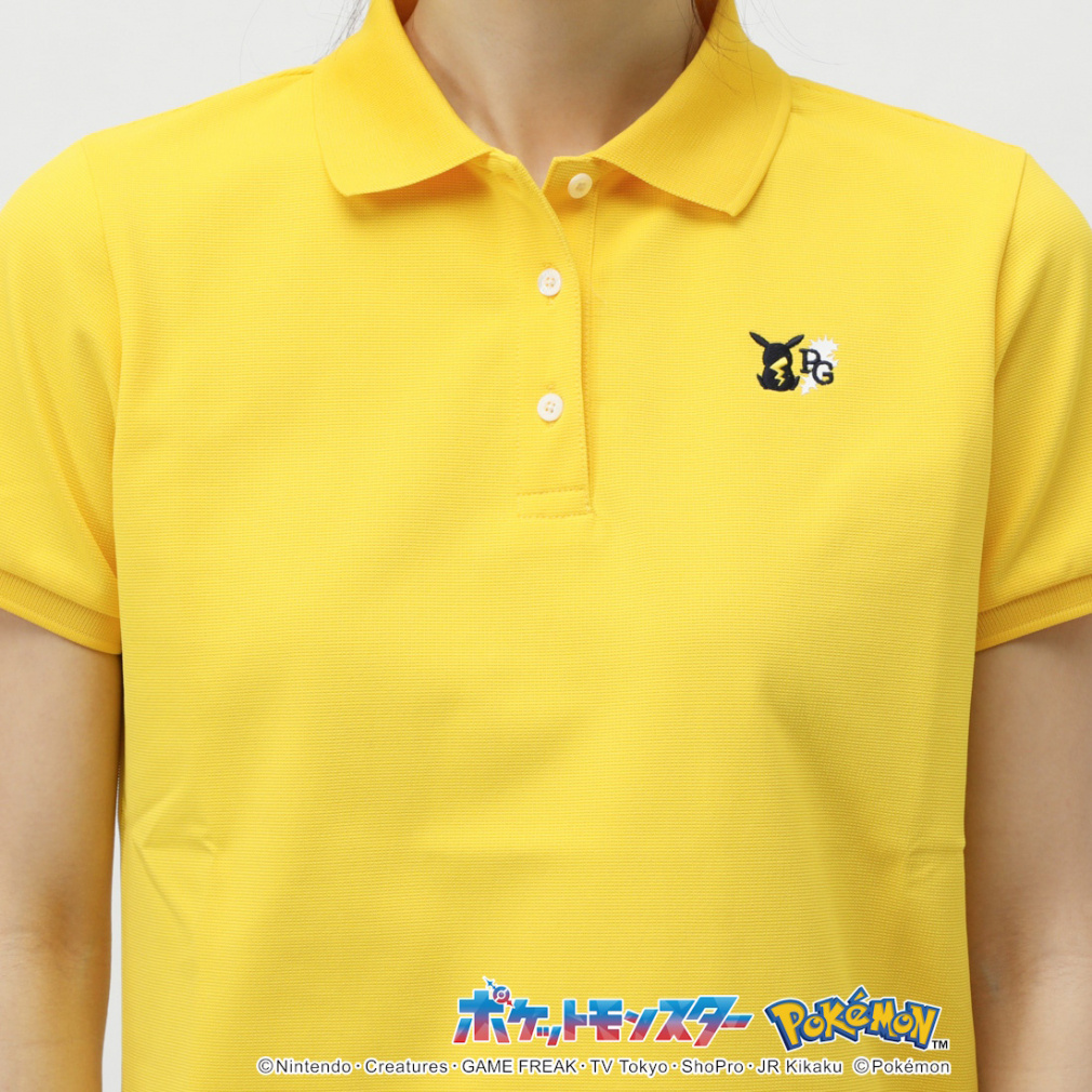 ポケモン】ピカチュウ ボーダー調カノコ半袖ポロシャツ