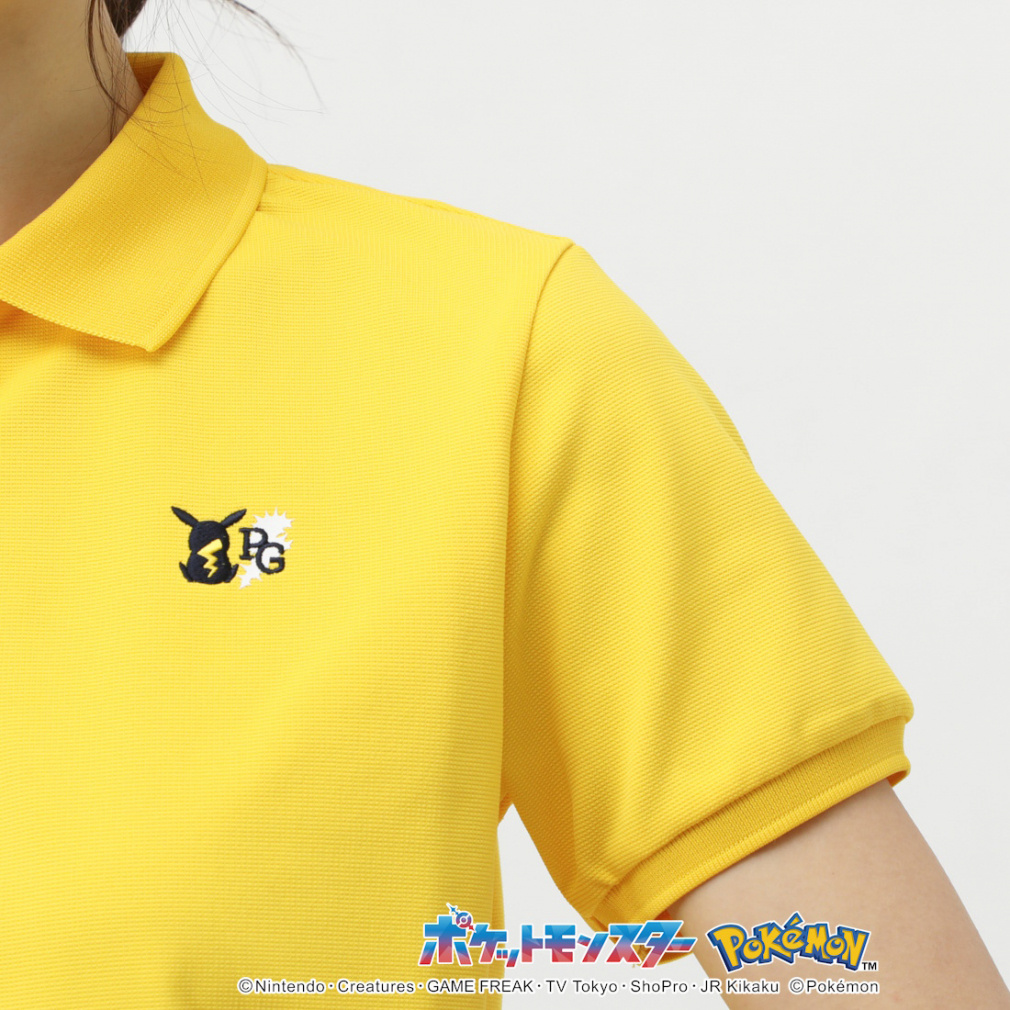 ポケモン】ピカチュウ ボーダー調カノコ半袖ポロシャツ