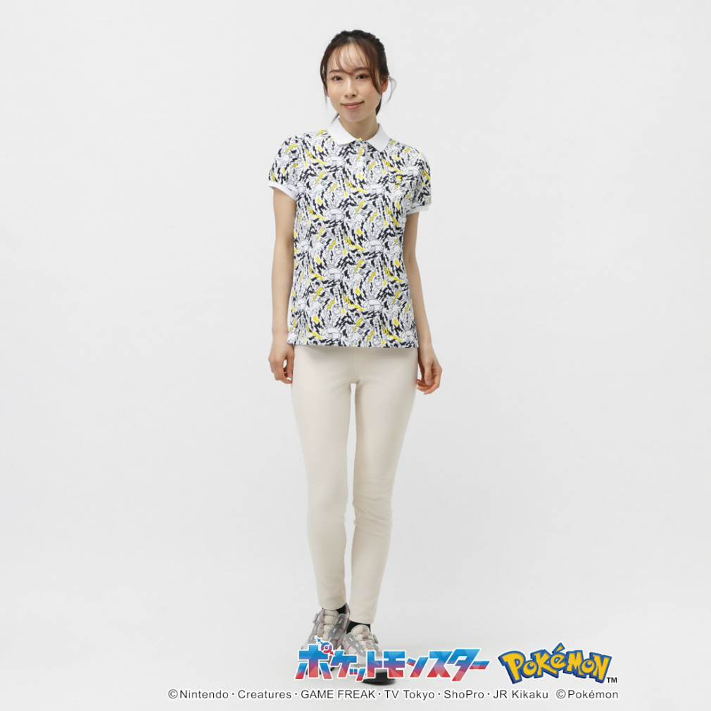 ポケモン（ピカチュウ、ヤドン、カビゴン、コダック） 半袖ポロシャツ ポケモン】(ピカチュウ、ヤドン、カビゴン、コダック) 総柄