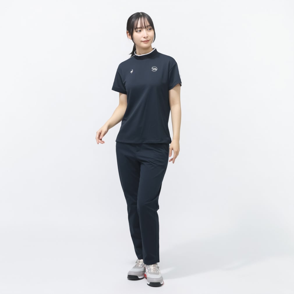 8YARDS レディース ゴルフウェア 半袖シャツ ブラック M ルコックスポルティフ ゴルフ レディース ゴルフウェア 半袖シャツ 春