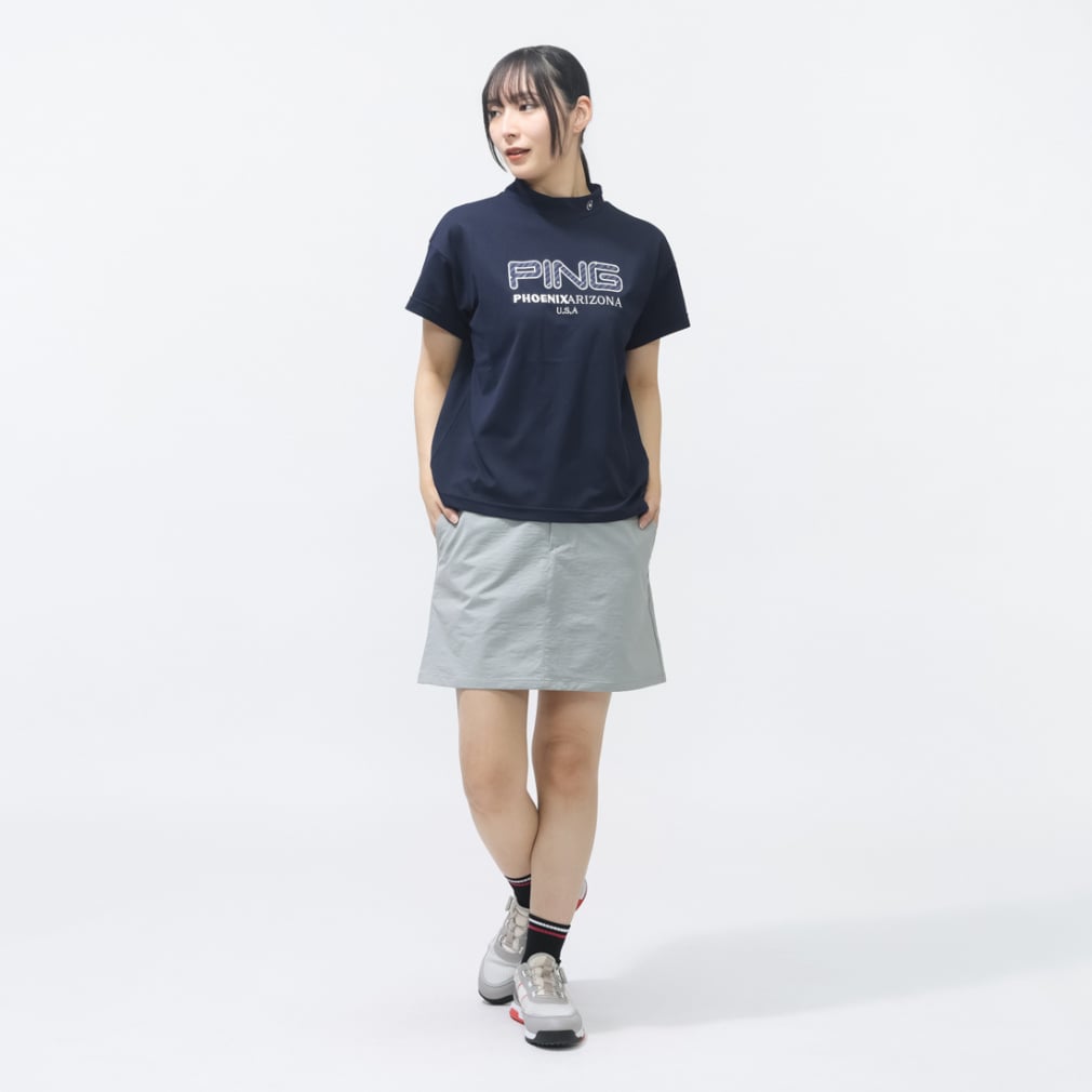 ピン レディース ゴルフウェア 半袖シャツ 春 夏 アップリケ半袖