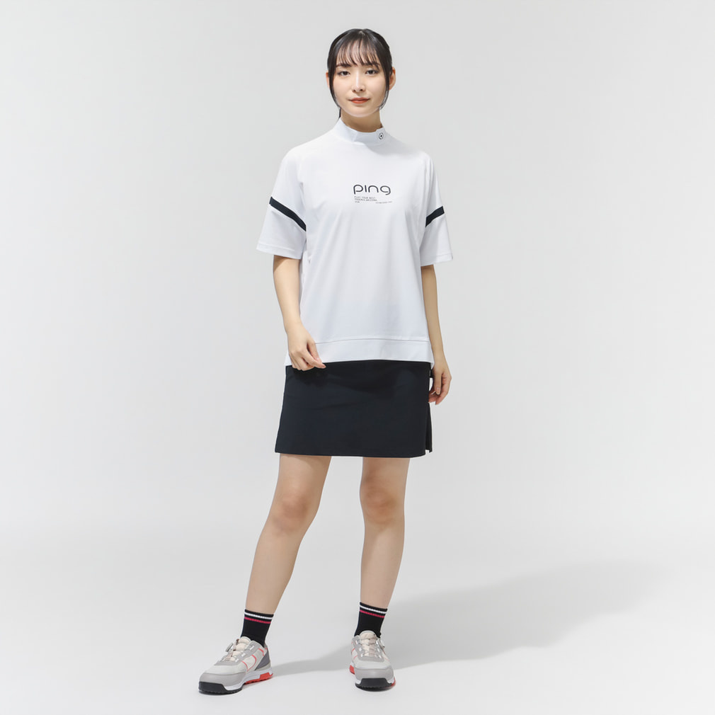 ピン レディース ゴルフウェア 半袖シャツ 春 夏 レイブロックエコ配色