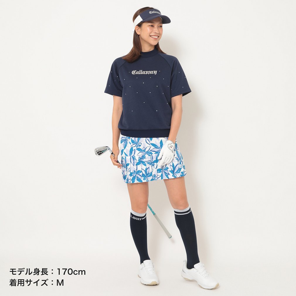 レディース　キャロウェイゴルフウェア　M キャロウェイ レディース ゴルフウェア 半袖シャツ 秋 冬 半袖クルー