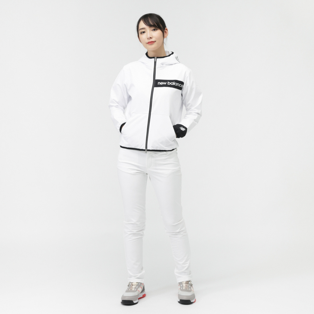 NEW BALANCE ウィンドブレーカー ホワイト/ブラック ニューバランス レディース ゴルフウェア 長袖ウインドブレーカー 秋