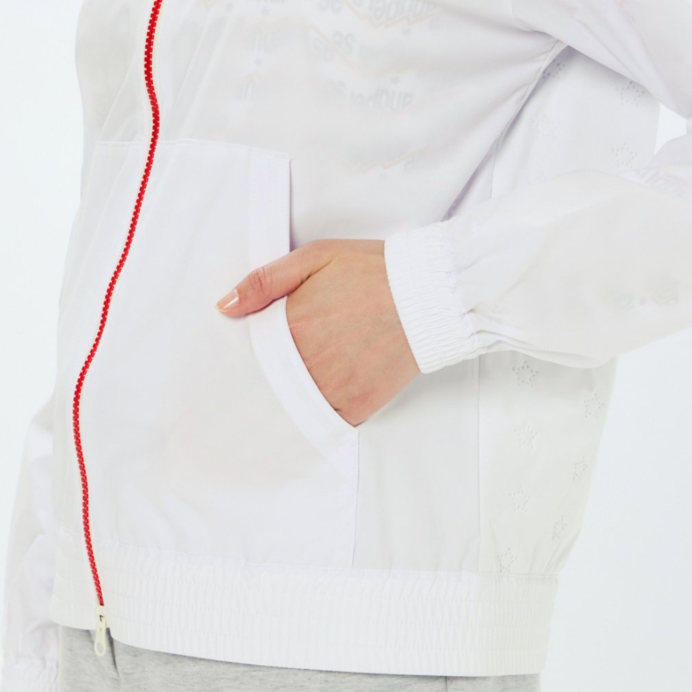 Mサイズ　アンパスィ ジップアップブルゾン レディース ゴルフウェア　ホワイト アンパスィ レディース ゴルフウェア 中綿ジャケット 秋 冬 エ