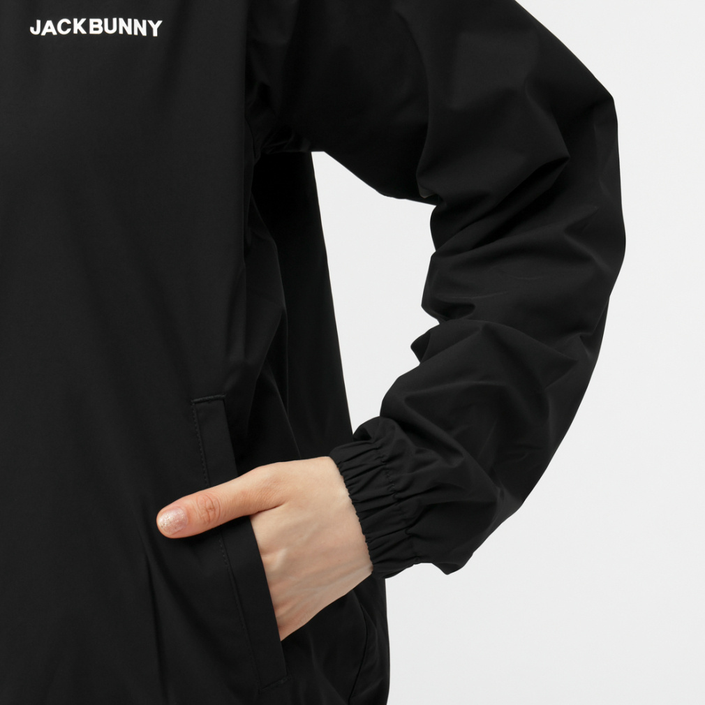美品　JACKBUNNY ブラックジャケット　ゴルフ　サイズ5 ジャック バニー ゴルフウェア 長袖ウインドブレーカー 秋 冬 裏