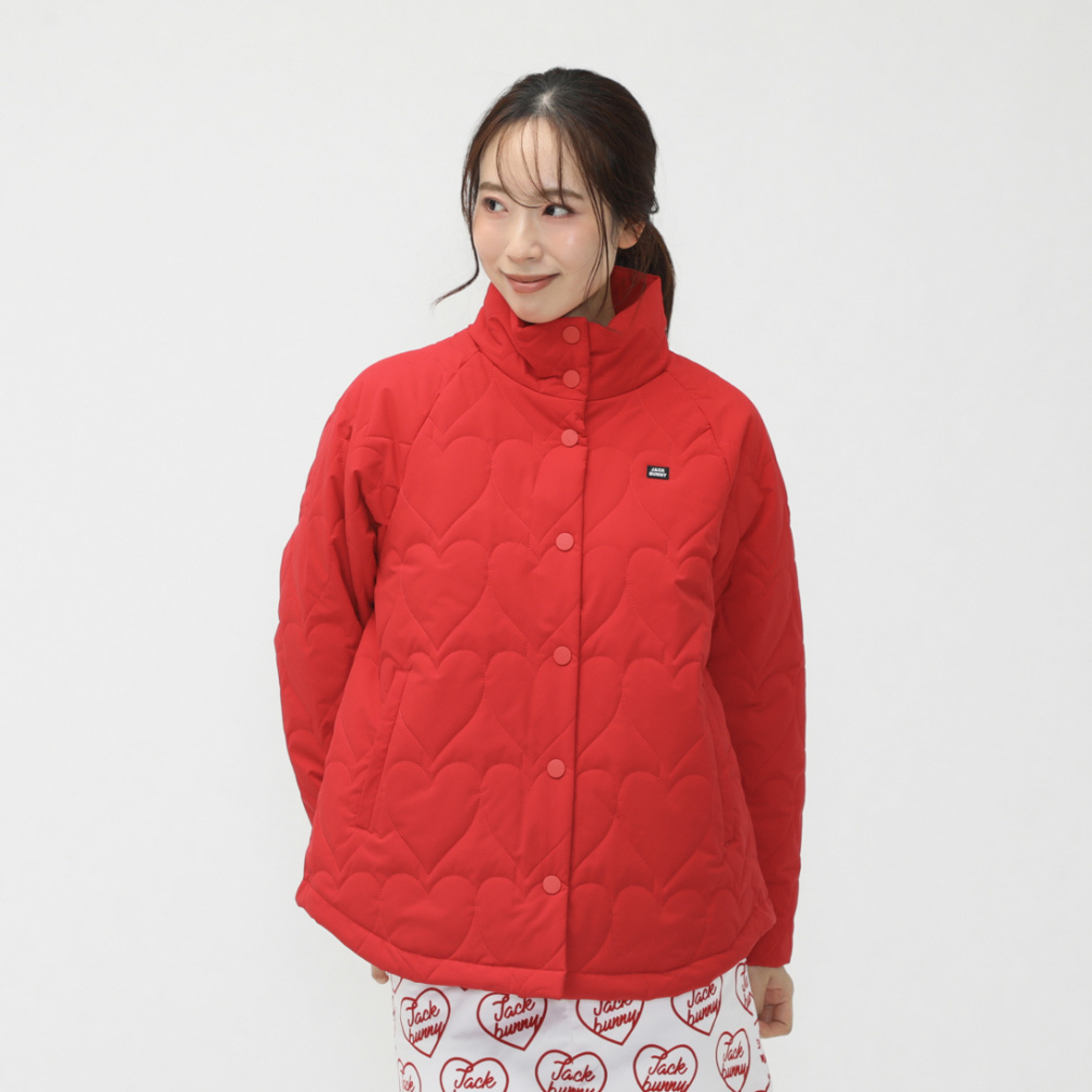 JackBunny　レディースゴルフ中綿ジャケット　極美品 ジャックバニー JB 【撥水保温】タフタ中綿ハートキルト