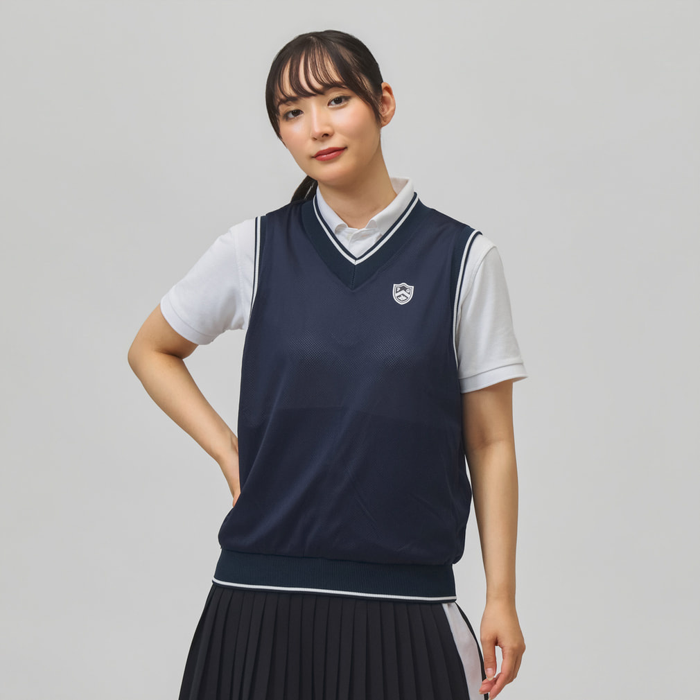 パーリーゲイツ レディース ゴルフウェア ベスト 秋 冬 リバーシブルVT