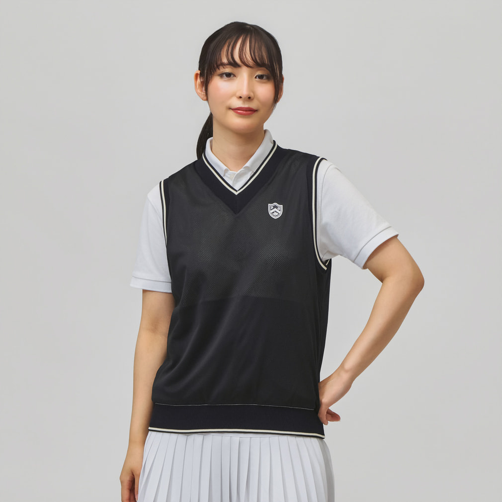 パーリーゲイツ レディース ゴルフウェア ベスト 秋 冬 リバーシブルVT