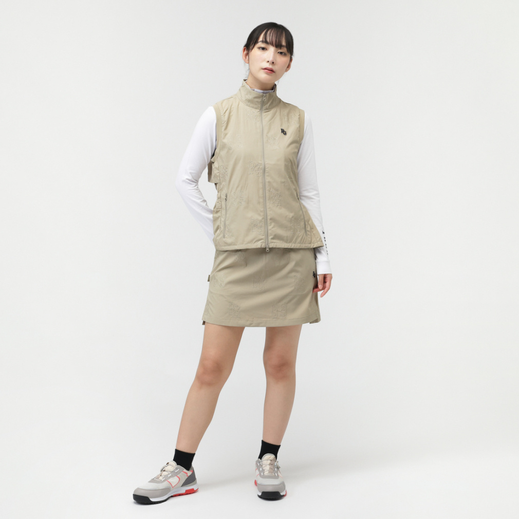 パーリーゲイツ レディース ゴルフウェア ウインドベスト 秋 冬 Peロゴ