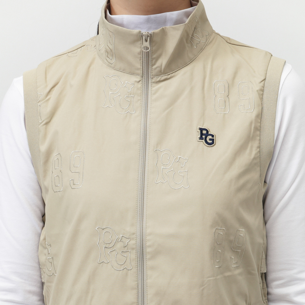 パーリーゲイツ レディース ゴルフウェア ウインドベスト 秋 冬 Peロゴ