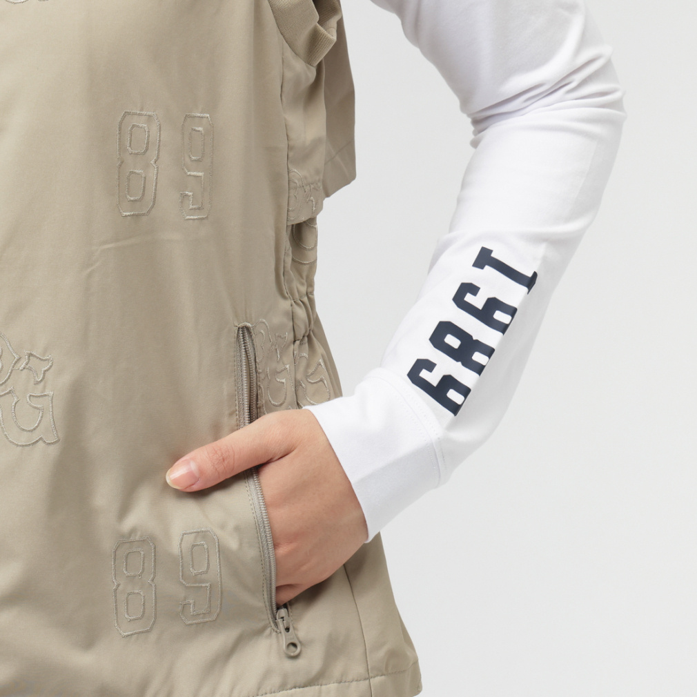 パーリーゲイツ レディース ゴルフウェア ウインドベスト 秋 冬 Peロゴ