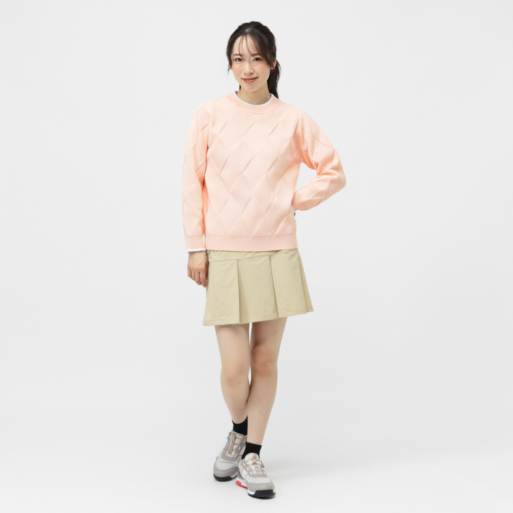 ティゴラ レディース ゴルフウェア 長袖セーター 秋 冬 ウォッシャブル