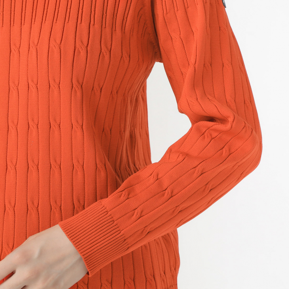 【即発送】ゴルフ レディース ジーフォア セーター ニット 長袖（オレンジ） le coq sportif GOLF（ルコックスポルティフ ゴルフ） 公式 ルコック