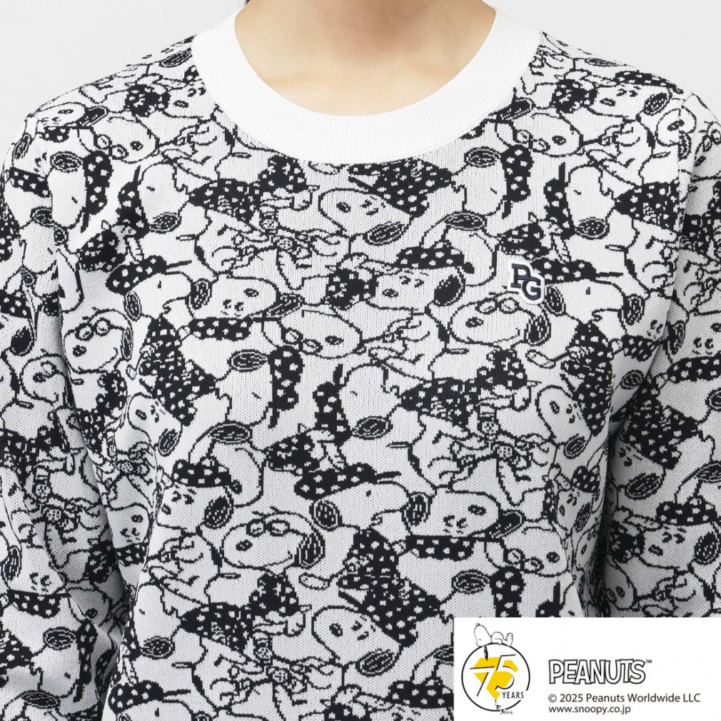 パーリーゲイツ レディース ゴルフウェア 長袖セーター 秋 冬 SNOOPY