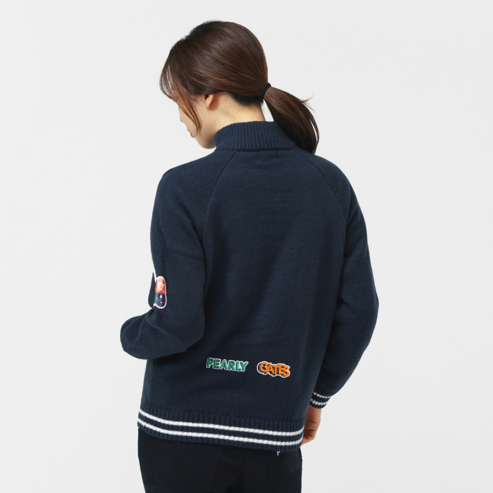 パーリーゲイツ レディース ゴルフウェア 長袖セーター 秋 冬 7G部分