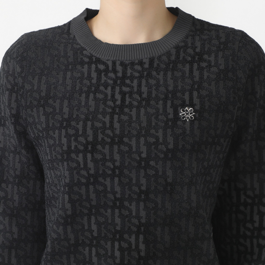 St ANDREWS ジャガードプルオーバーニット STAロゴ 総柄 白 M St ANDREWS ジャガードプルオーバーニット STAロゴ 総柄 白 M