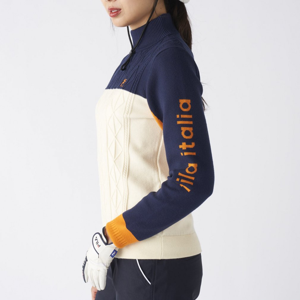 フィラ ゴルフウェア 長袖セーター 秋 冬 モックネックセーター