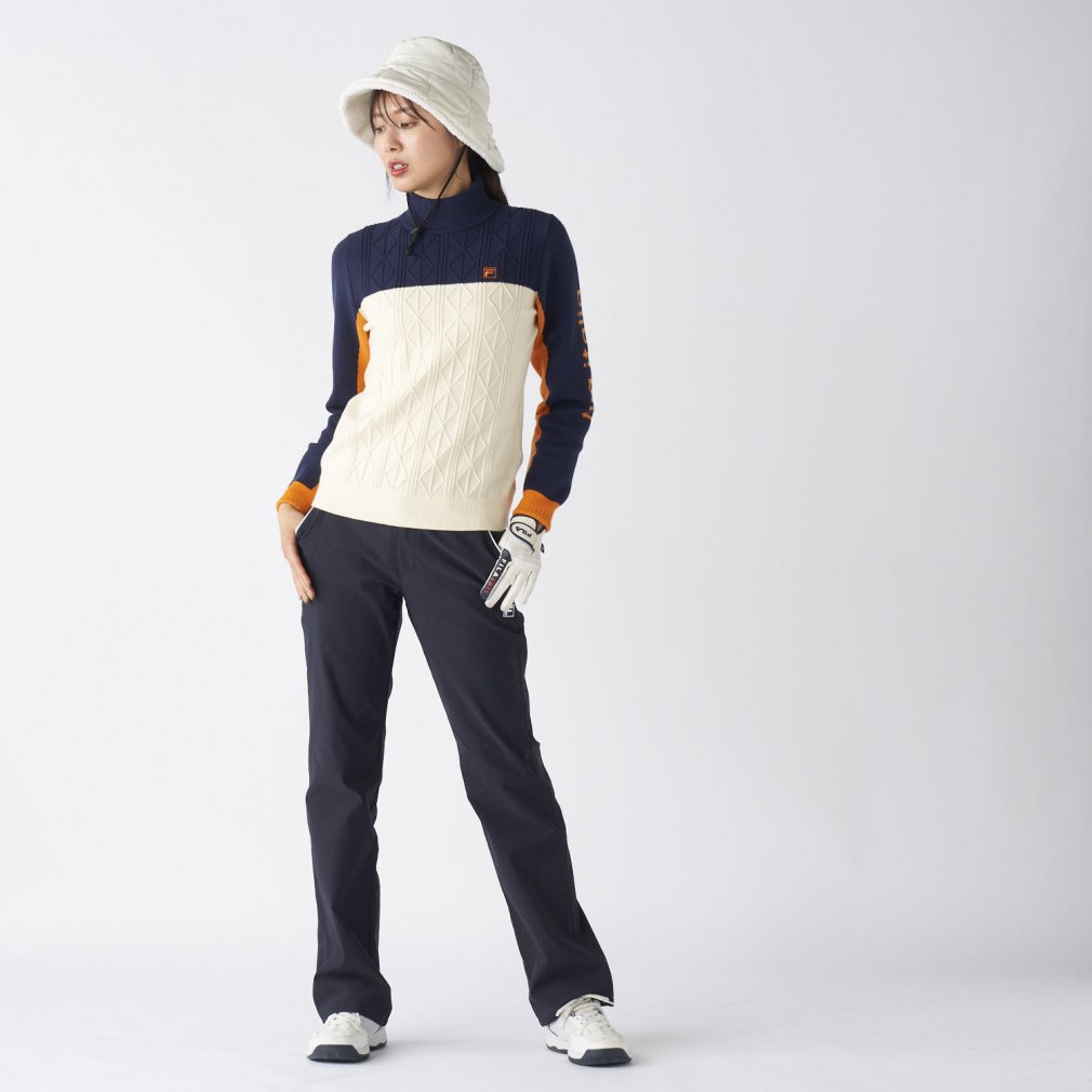 フィラ ゴルフウェア 長袖セーター 秋 冬 モックネックセーター