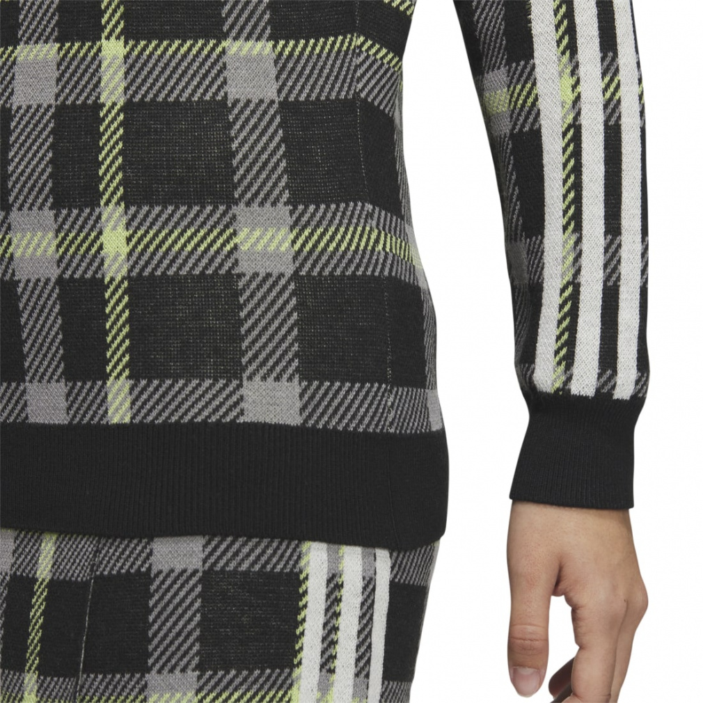 アディダス レディース ゴルフウェア 長袖 セーター 秋 冬 タータン