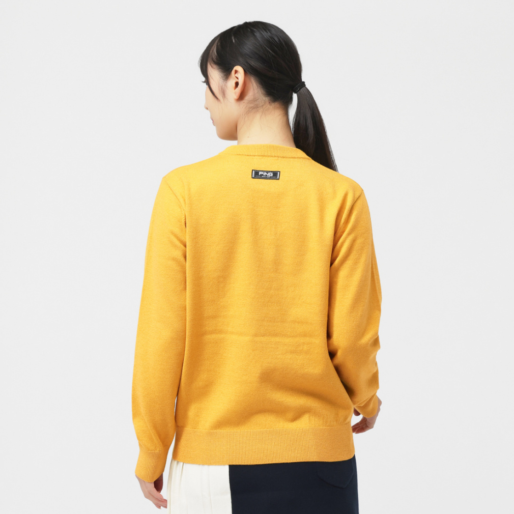 ピン レディース ゴルフウェア 長袖セーター 秋 冬 ウールライククルー