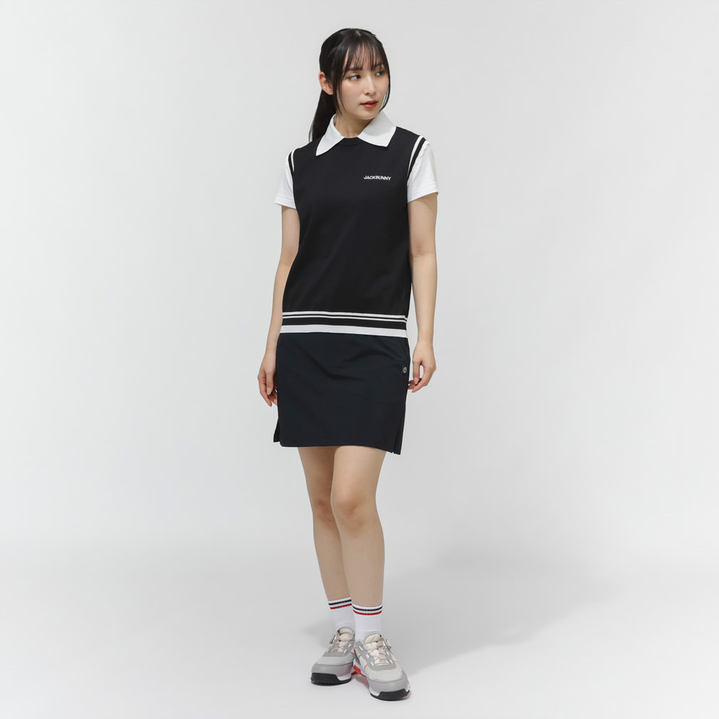 ❤️ 美品 ジャックバニー セットアップ 上下 ポロシャツ ノースリーブ スカート ジャック バニー レディース ゴルフウェア ベスト 春 夏 スカラップ
