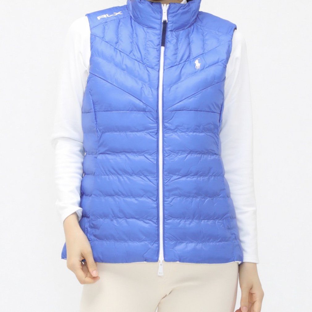 【ラルフローレン】キルティング 絞り 中綿 ベスト ゴルフ XS 白ホワイト POLO RALPH LAUREN（ポロ・ラルフローレン） RLX ラルフローレン