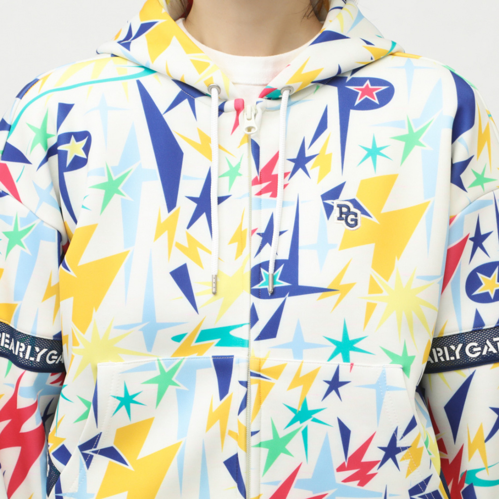 PEARLY GATES鹿の子ダンボールボンディング ギザ星柄ノータックパンツL パーリーゲイツ レディース ゴルフウェア 長袖トレーナー 秋 冬 鹿の子