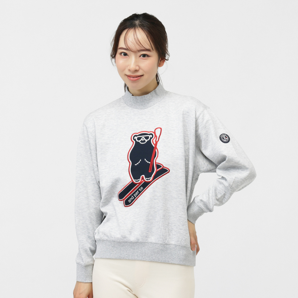 アンパスィ レディース ゴルフウェア 長袖トレーナー 秋 冬 マシュマロ