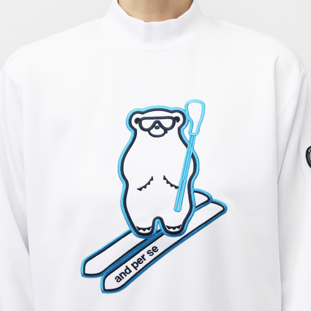 アンパスィ レディース ゴルフウェア 長袖トレーナー 秋 冬 マシュマロ