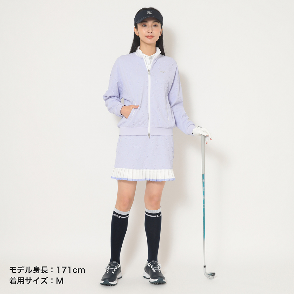 未使用級 キャロウェイ ゴルフウェア セットアップ モコモコ 花柄 Mサイズ Callaway レディース キャロウェイ 長袖 フルジップ スウェット