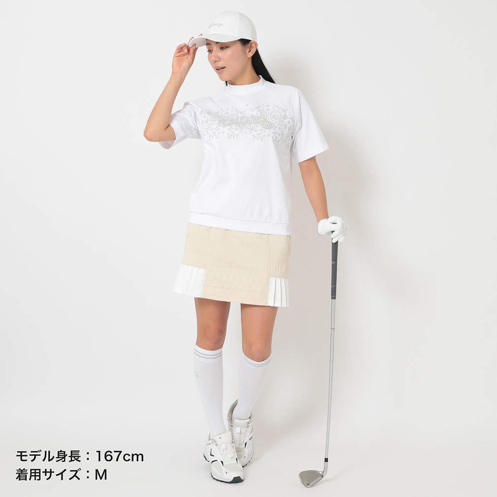 Callaway ゴルフスカート ホワイト Mサイズ 新品 キャロウェイ レディース ゴルフウェア スカート 秋 冬 フクレジャ