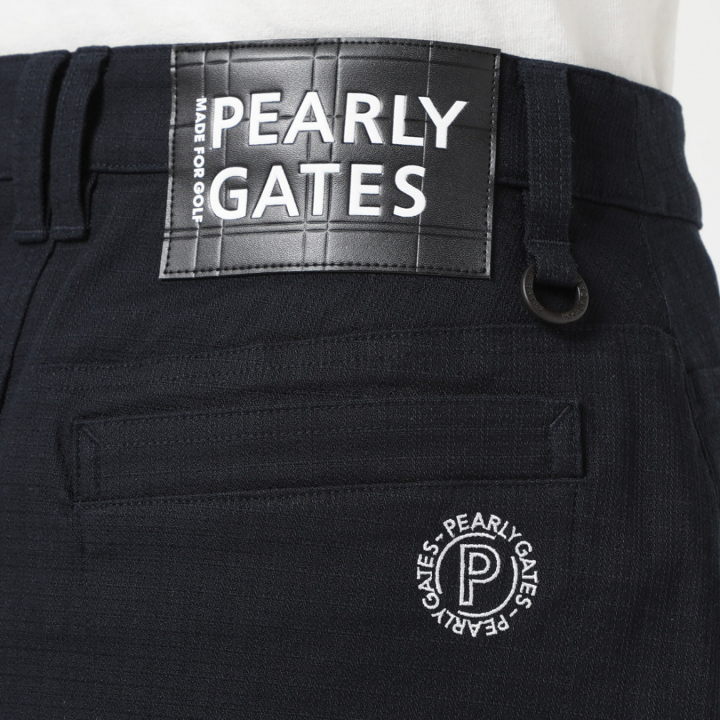 新品 パーリーゲイツ コットンストレッチドビーチェックパンツ(4