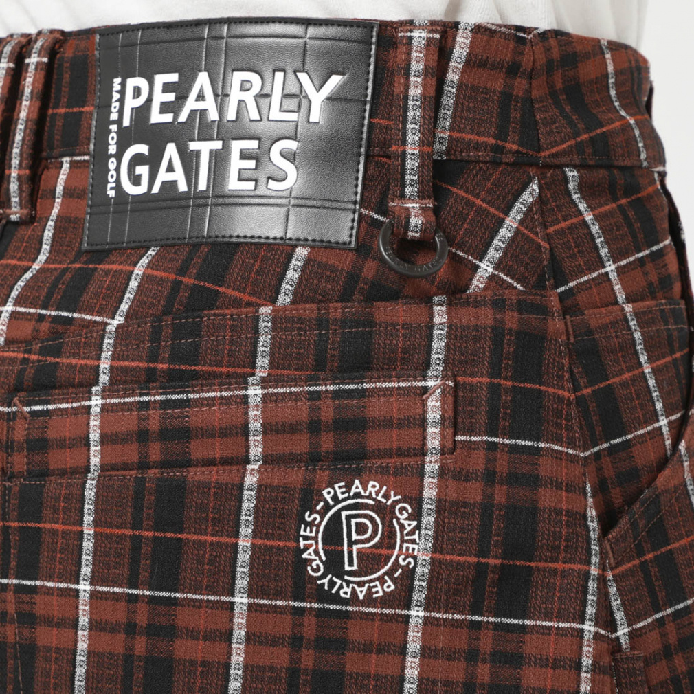 極美品 PEARLY GATES パーリーゲイツ チェック オールシーズン スカート コットン/ポリウレタン ブラウン レディース 1(M) ゴルフウェア【古着】【中古】 パーリーゲイツ レディース ゴルフウェア スカート 秋 冬 コットン