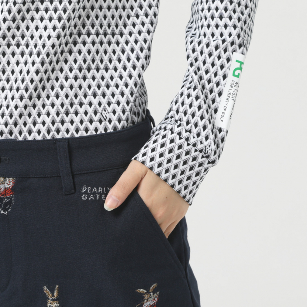 【パーリーゲイツ】ヘリンボーン ツイード織 ニット ゴルフ スカート グレー×黒 Amazon.co.jp: [パーリーゲイツ] レディース スカート パネル